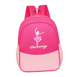 Maxbell Ballet Dance Backpack Portable Children Dancing Tap Cute Girls Ballerina Bag Rose Red Pink