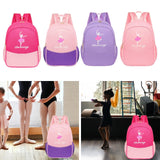 Maxbell Ballet Dance Backpack Portable Children Dancing Tap Cute Girls Ballerina Bag Rose Red Pink