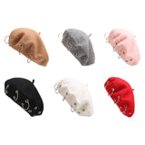 Maxbell Beret Hat for Women Elegant Chic Decoration Felt Beret for Fall Driving Trip Red