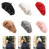 Maxbell Beret Hat for Women Elegant Chic Decoration Felt Beret for Fall Driving Trip Red