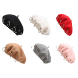 Maxbell Beret Hat for Women Elegant Chic Decoration Felt Beret for Fall Driving Trip Red