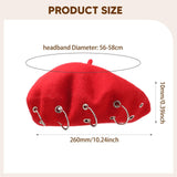 Maxbell Beret Hat for Women Elegant Chic Decoration Felt Beret for Fall Driving Trip Red