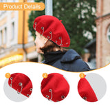 Maxbell Beret Hat for Women Elegant Chic Decoration Felt Beret for Fall Driving Trip Red