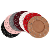 Maxbell Beret Hat for Women Elegant Chic Decoration Felt Beret for Fall Driving Trip Red