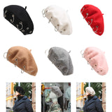 Maxbell Beret Hat for Women Elegant Chic Decoration Felt Beret for Fall Driving Trip Red