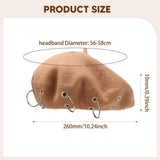 Maxbell Beret Hat for Women Elegant Chic Decoration Felt Beret for Fall Driving Trip Khaki