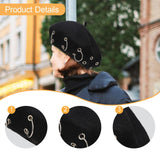 Maxbell Beret Hat for Women Elegant Chic Decoration Felt Beret for Fall Driving Trip Black