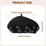 Maxbell Beret Hat for Women Elegant Chic Decoration Felt Beret for Fall Driving Trip Black