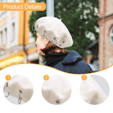 Maxbell Beret Hat for Women Elegant Chic Decoration Felt Beret for Fall Driving Trip White