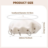 Maxbell Beret Hat for Women Elegant Chic Decoration Felt Beret for Fall Driving Trip White