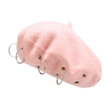Maxbell Beret Hat for Women Elegant Chic Decoration Felt Beret for Fall Driving Trip Pink