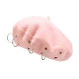 Maxbell Beret Hat for Women Elegant Chic Decoration Felt Beret for Fall Driving Trip Pink