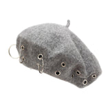 Maxbell Beret Hat for Women Elegant Chic Decoration Felt Beret for Fall Driving Trip Grey