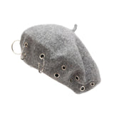 Maxbell Beret Hat for Women Elegant Chic Decoration Felt Beret for Fall Driving Trip Grey