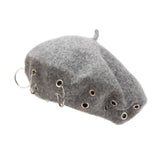 Maxbell Beret Hat for Women Elegant Chic Decoration Felt Beret for Fall Driving Trip Grey