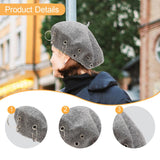 Maxbell Beret Hat for Women Elegant Chic Decoration Felt Beret for Fall Driving Trip Grey