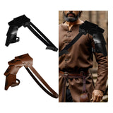 Maxbell Medieval Shoulder Armor Adjustable Strap Role Play Party Costume Accessories Black