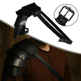 Maxbell Medieval Shoulder Armor Adjustable Strap Role Play Party Costume Accessories Black