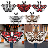 Maxbell Halloween Butterfly Cape Women with Headpiece for Dressing up Party Carnival Black White
