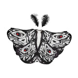 Maxbell Halloween Butterfly Cape Women with Headpiece for Dressing up Party Carnival Black White