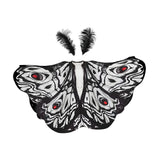 Maxbell Halloween Butterfly Cape Women with Headpiece for Dressing up Party Carnival Black White