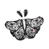 Maxbell Halloween Butterfly Cape Women with Headpiece for Dressing up Party Carnival Black White