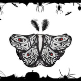 Maxbell Halloween Butterfly Cape Women with Headpiece for Dressing up Party Carnival Black White