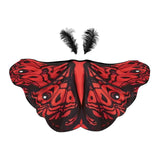 Maxbell Halloween Butterfly Cape Women with Headpiece for Dressing up Party Carnival Red Black