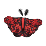 Maxbell Halloween Butterfly Cape Women with Headpiece for Dressing up Party Carnival Red Black
