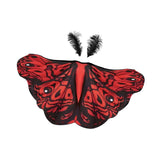 Maxbell Halloween Butterfly Cape Women with Headpiece for Dressing up Party Carnival Red Black