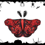 Maxbell Halloween Butterfly Cape Women with Headpiece for Dressing up Party Carnival Red Black