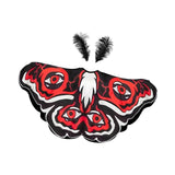 Maxbell Halloween Butterfly Cape Women with Headpiece for Dressing up Party Carnival Red White Black