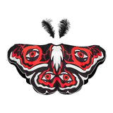 Maxbell Halloween Butterfly Cape Women with Headpiece for Dressing up Party Carnival Red White Black