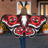 Maxbell Halloween Butterfly Cape Women with Headpiece for Dressing up Party Carnival Red White Black