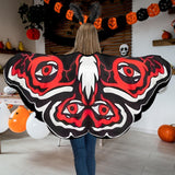 Maxbell Halloween Butterfly Cape Women with Headpiece for Dressing up Party Carnival Red White Black