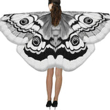 Maxbell Halloween Butterfly Cape Women with Headpiece for Dressing up Party Carnival Gray