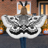 Maxbell Halloween Butterfly Cape Women with Headpiece for Dressing up Party Carnival Gray