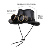 Maxbell Steampunk Top Hat with Goggles Headgear for Prom Stage Performance Role Play Black