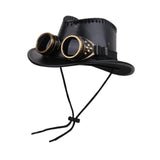 Maxbell Steampunk Top Hat with Goggles Headgear for Prom Stage Performance Role Play Black
