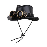 Maxbell Steampunk Top Hat with Goggles Headgear for Prom Stage Performance Role Play Black