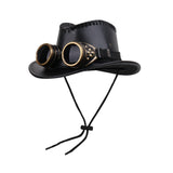 Maxbell Steampunk Top Hat with Goggles Headgear for Prom Stage Performance Role Play Black