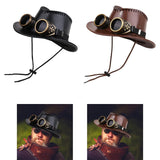Maxbell Steampunk Top Hat with Goggles Headgear for Prom Stage Performance Role Play Black