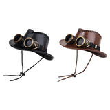 Maxbell Steampunk Top Hat with Goggles Headgear for Prom Stage Performance Role Play Black