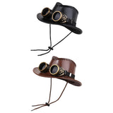 Maxbell Steampunk Top Hat with Goggles Headgear for Prom Stage Performance Role Play Black