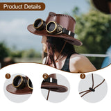 Maxbell Steampunk Top Hat with Goggles Headgear for Prom Stage Performance Role Play Brown