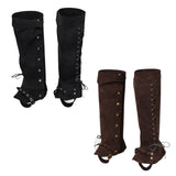 Maxbell Pirate Boot Covers Cosplay Leg Gaiters for Horseback Riding Anime Convention Black