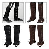 Maxbell Pirate Boot Covers Cosplay Leg Gaiters for Horseback Riding Anime Convention Black