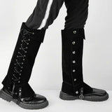 Maxbell Pirate Boot Covers Cosplay Leg Gaiters for Horseback Riding Anime Convention Black