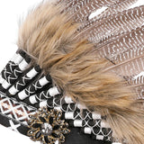 Maxbell Artificial Feather Headdress Decor Headwear for Cosplay Themed Party Festive Black