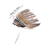 Maxbell Artificial Feather Headdress Decor Headwear for Cosplay Themed Party Festive Black